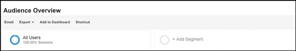 click “+ Add Segment” which you can find under the Audience, Acquisition, Behavior, and Conversion sections